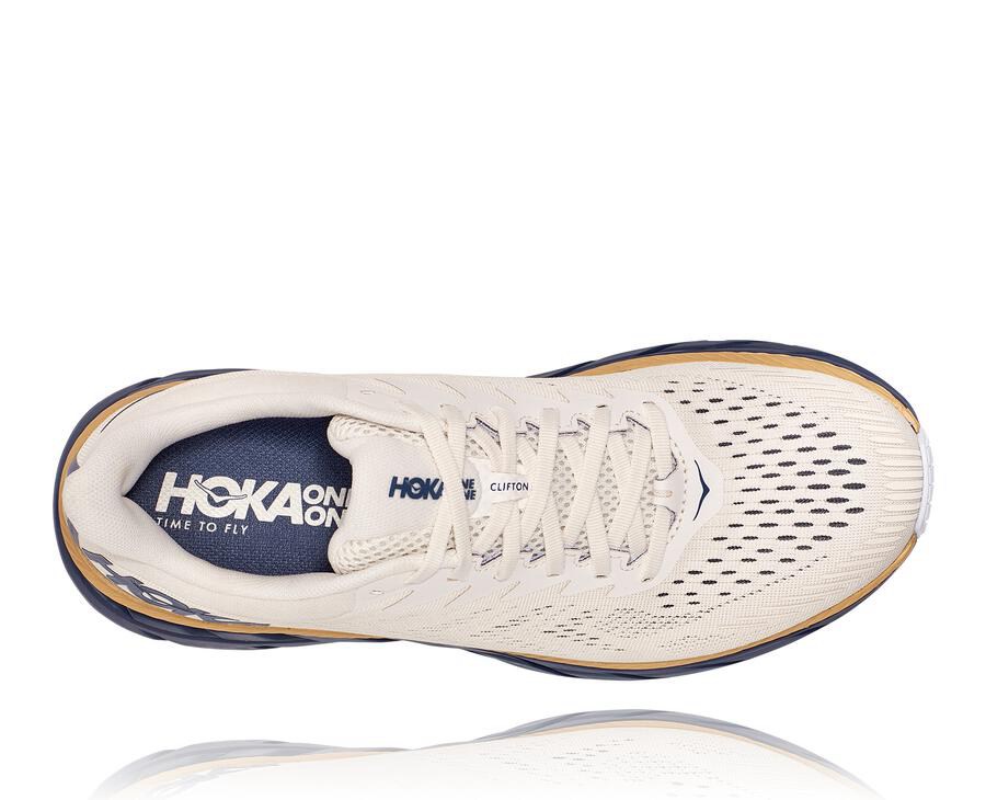 Tenis Hoka One One Hombre Blancos/Azules - Clifton 7 - HGQE67495